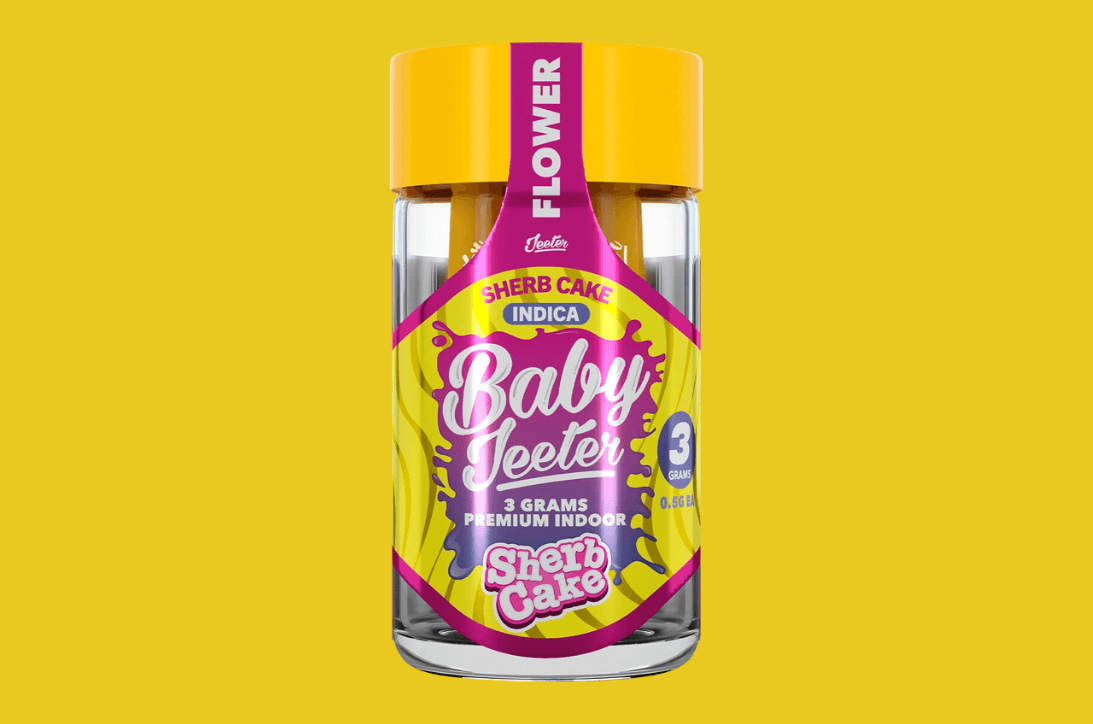 Baby Jeeter Just Flower Pre Rolls in the Sherb Cake Strain. Shop Jeeter at Xzibit's West Coast Cannabis in Marina Del Rey.