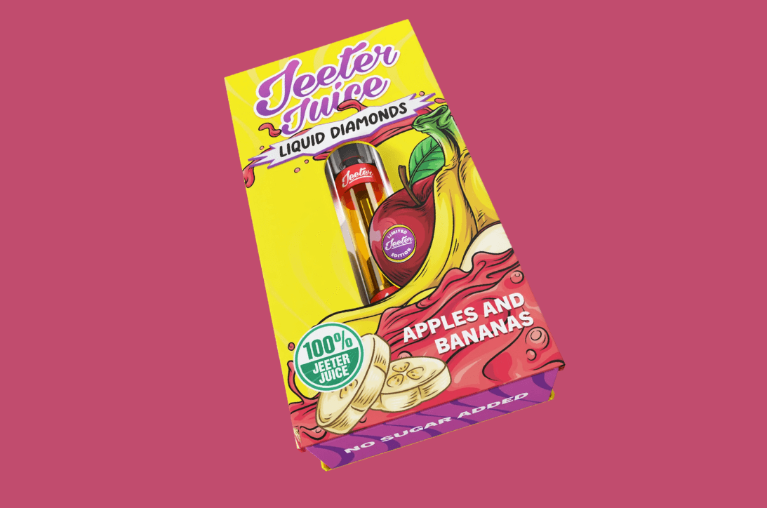 Jeeter Juice Liquid Diamonds Vape Cartridge in the Apples and Bananas strain. Shop Jeeter at Xzibit's West Coast Cannabis in Marina Del Rey.