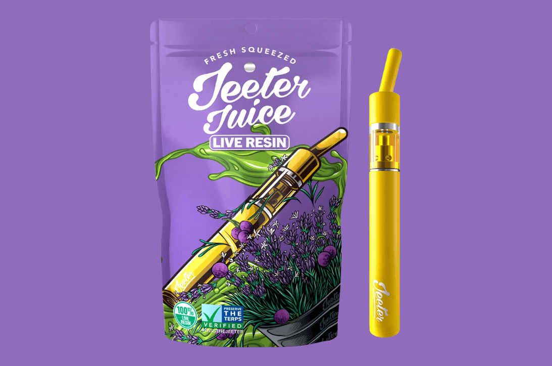 Jeeter Juice Live Resin Disposable Vape Pen in the Lavender Jones Strain